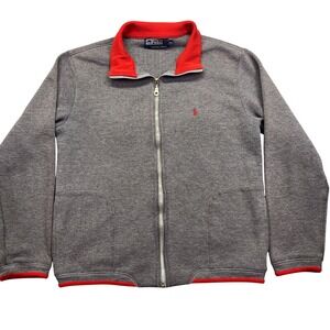 Mini Polo Ralph‎ Lauren Casual Wear Full Zip Jacket Gray Red Trim XXL Kids Barn
